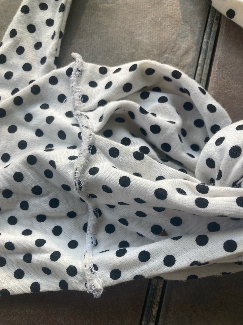 Y2K Vintage Polka Dot Halter Bikini Top - Black on White - Picture 7 of 11